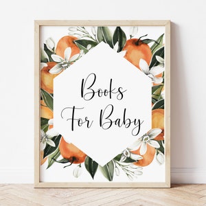 Zitrusbücher für Babyzeichen - Little Cutie Babyparty druckbare Geschenk Tischdekoration NICHT bearbeitbar 0125
