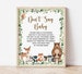 Don't Say Baby Game Woodland Baby Shower Game Greenery Woodland Animals Baby Shower Dont Say Baby Game Sign Printable NOT Editable C1 