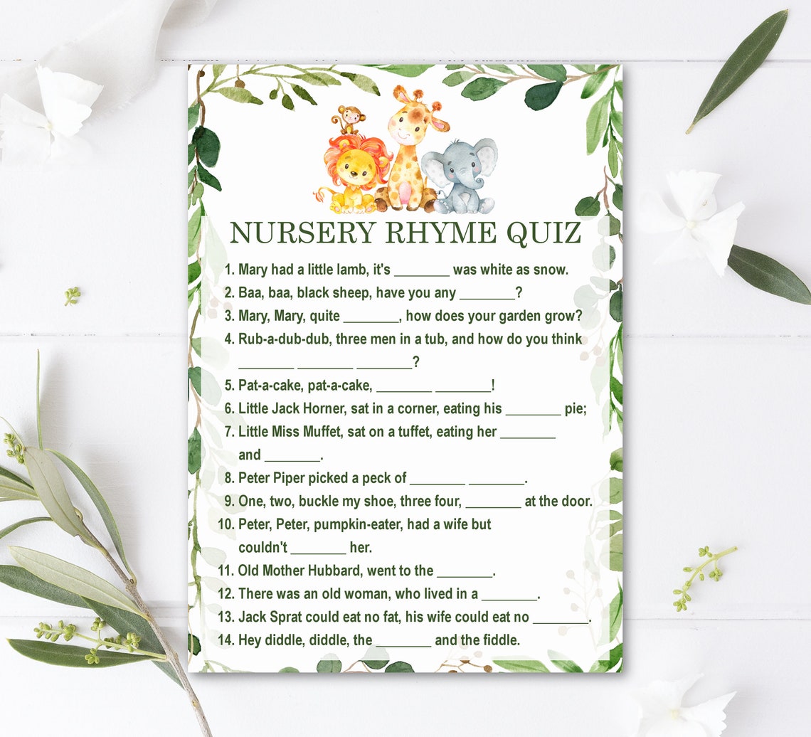 Jungle Baby Shower Games Printable Safari Animals Baby Shower - Etsy