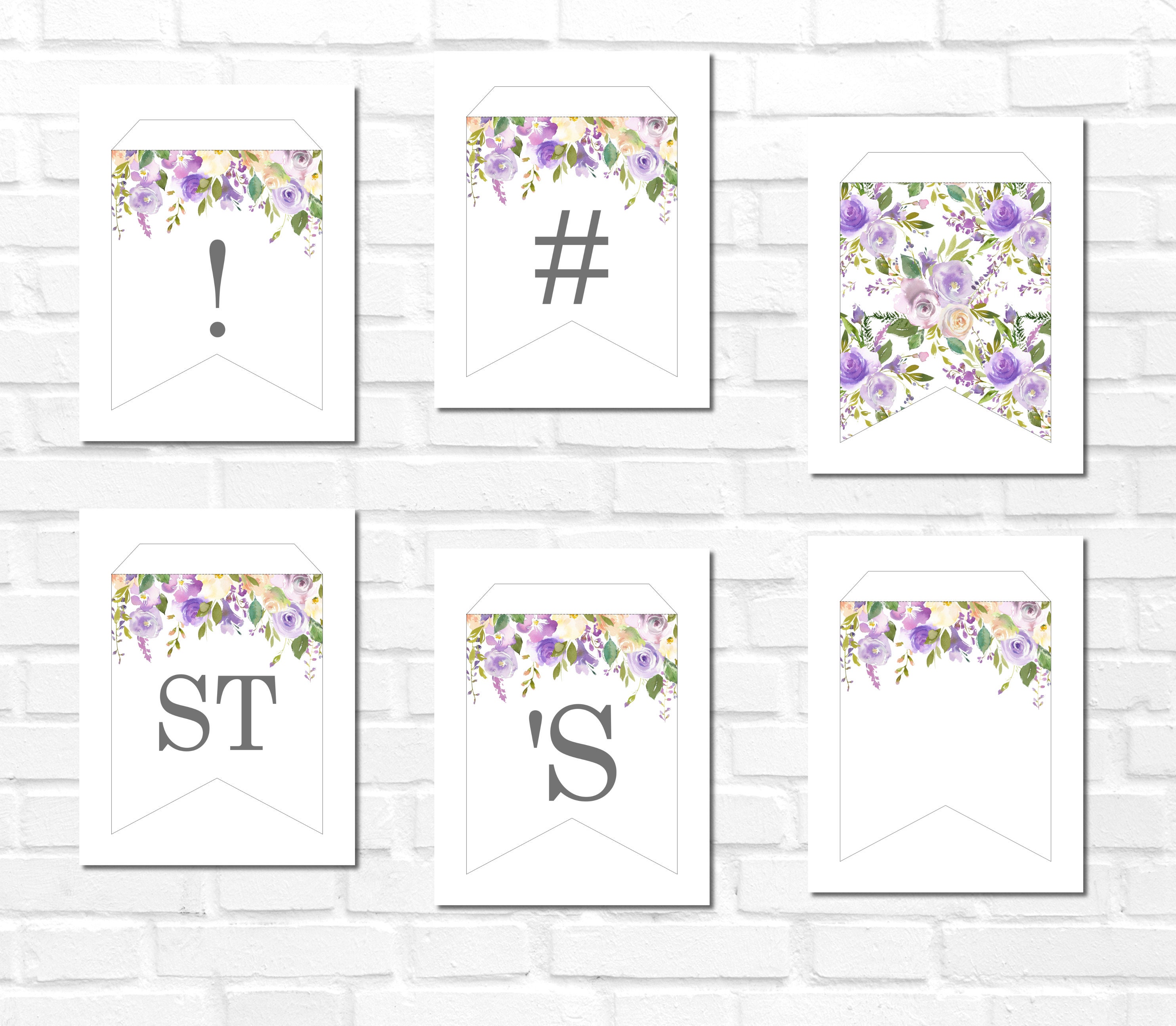 All Letters and Numbers: Purple & Pink Printable Floral Banner – Lively  Decor & Joy