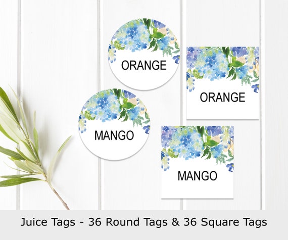 Mimosa Bar Juice Tags Blue Floral Juice Labels Hydrangea Bridal Shower Mimosa Bar Juice Tags Blue Floral Juice Labels Hydrangea Bridal Shower