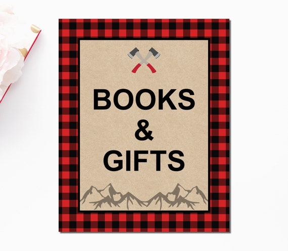 Lumberjack Books Gifts Sign Printable Baby Shower Gifts Table