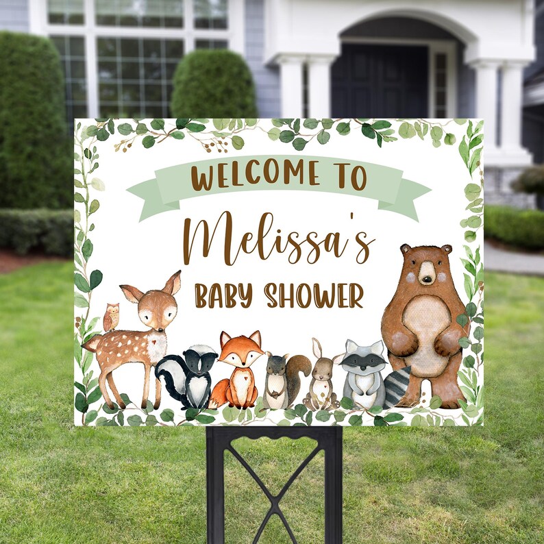 Diaper Raffle Tickets and Sign Woodland Baby Shower Game Greenery Woodland Animals Forest Baby Shower Printable NOT Editable 0120 image 10