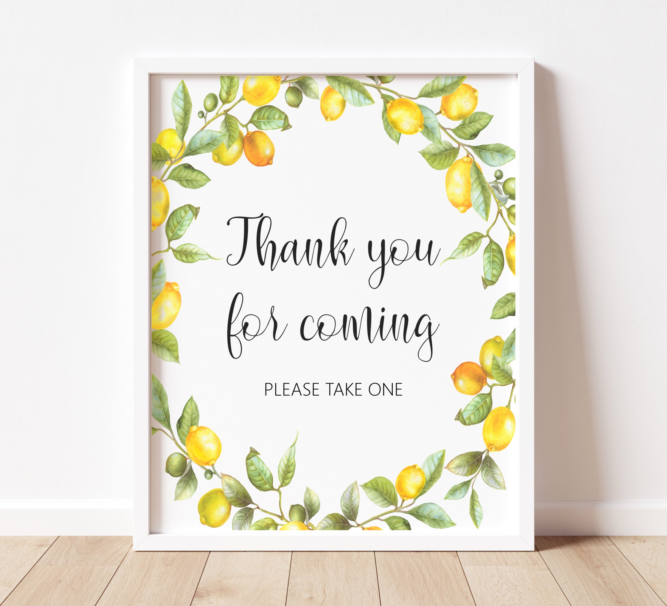 Thank You for Coming Sign Lemon Bridal Shower Lemon Baby Etsy Canada