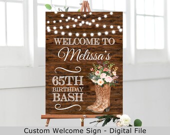 Cowgirl Birthday Welcome Sign Western Cowboy Boots Country Etsy 日本