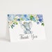 Elephant Thank You Card Printable Thank You Card Template Folded Thank ...