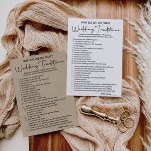 Jeu de traditions du mariage Jeu de douche nuptiale minimaliste Kraft Jeu de douche de mariage rustique imprimable PAS modifiable B3