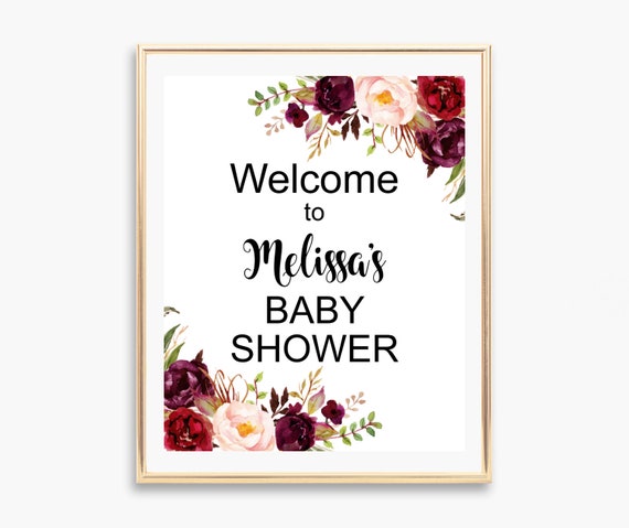 burgundy baby shower decorations