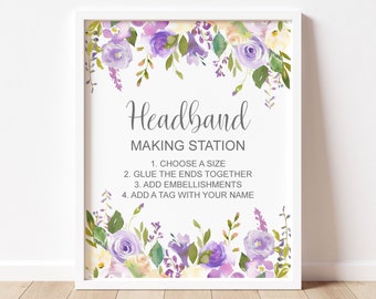 Baseball Baby Shower Headband Station Sign Printable - Etsy