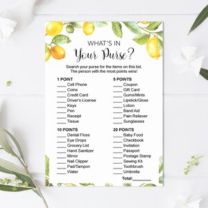 Citrus Baby Shower Games Bundle, Lemon Baby Shower Game Printable 0140 image 4