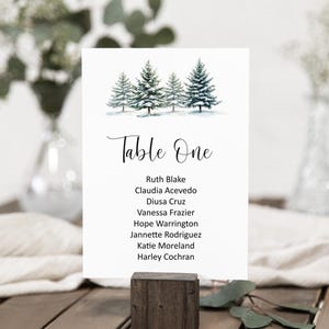 Editable Winter Party Table Number Card Seating Chart Card Template Printable Corjl 0134