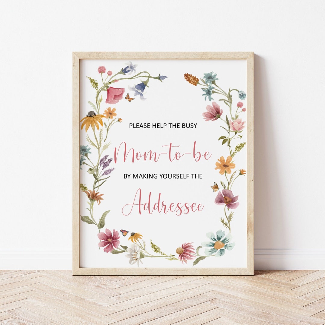 Wildflower Baby Shower Name and Address Envelope Sign Baby in Bloom ...
