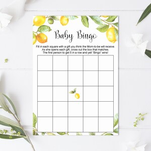 Citrus Baby Shower Games Bundle, Lemon Baby Shower Game Printable 0140 image 3