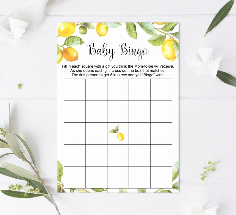 Citrus Baby Shower Games Bundle, Lemon Baby Shower Game Printable 0140 image 3