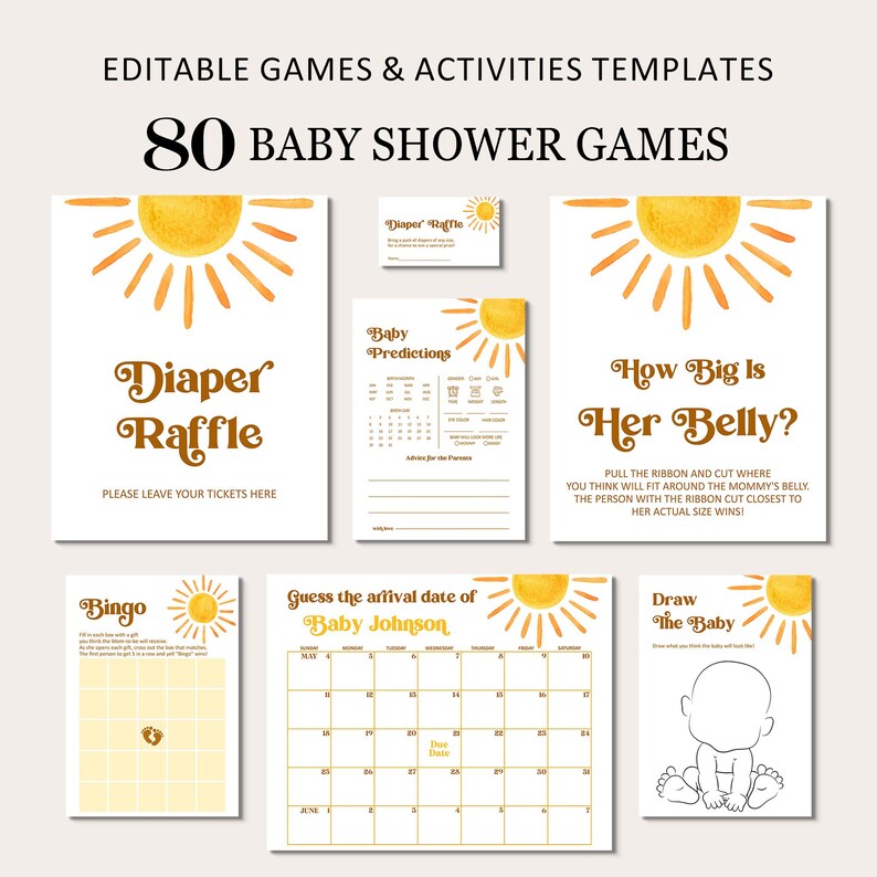 Sunshine Favors Please Take One Sign | Here Comes The Sun Birthday Baby Shower Favor Table Printable Sign PDF, 0118 image 6