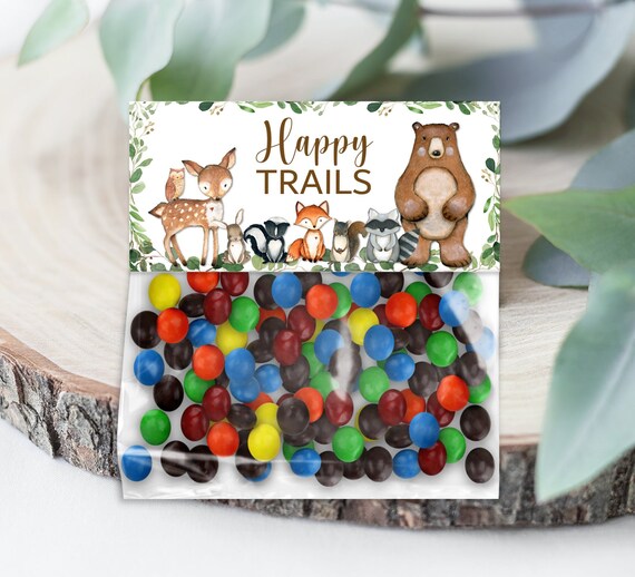 Woodland Treat Bag Topper Trail Mix Bag Toppers Woodland Baby Shower Woodland Birthday Forest Party Favor Printable NOT Editable A2 C1 Il_570xn