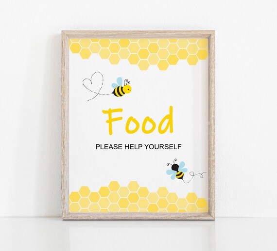 Food Sign Bumble Bee Food Table Sign Printable Bee Baby Shower Birthday Decorations Instant Download A92 C61 Il_570xn