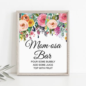 Momosa Bar Sign Baby Shower Mimosa Bar Sign Printable Colorful Wildflowers Berry Floral Gender Neutral Baby Shower Sign NOT Editable C17 image 1