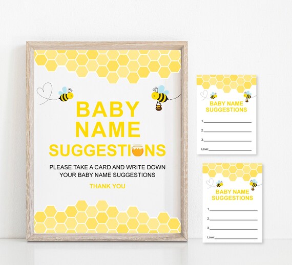 Baby Name Suggestions Bumble Bee Baby Shower Game Mommy to Bee Baby
