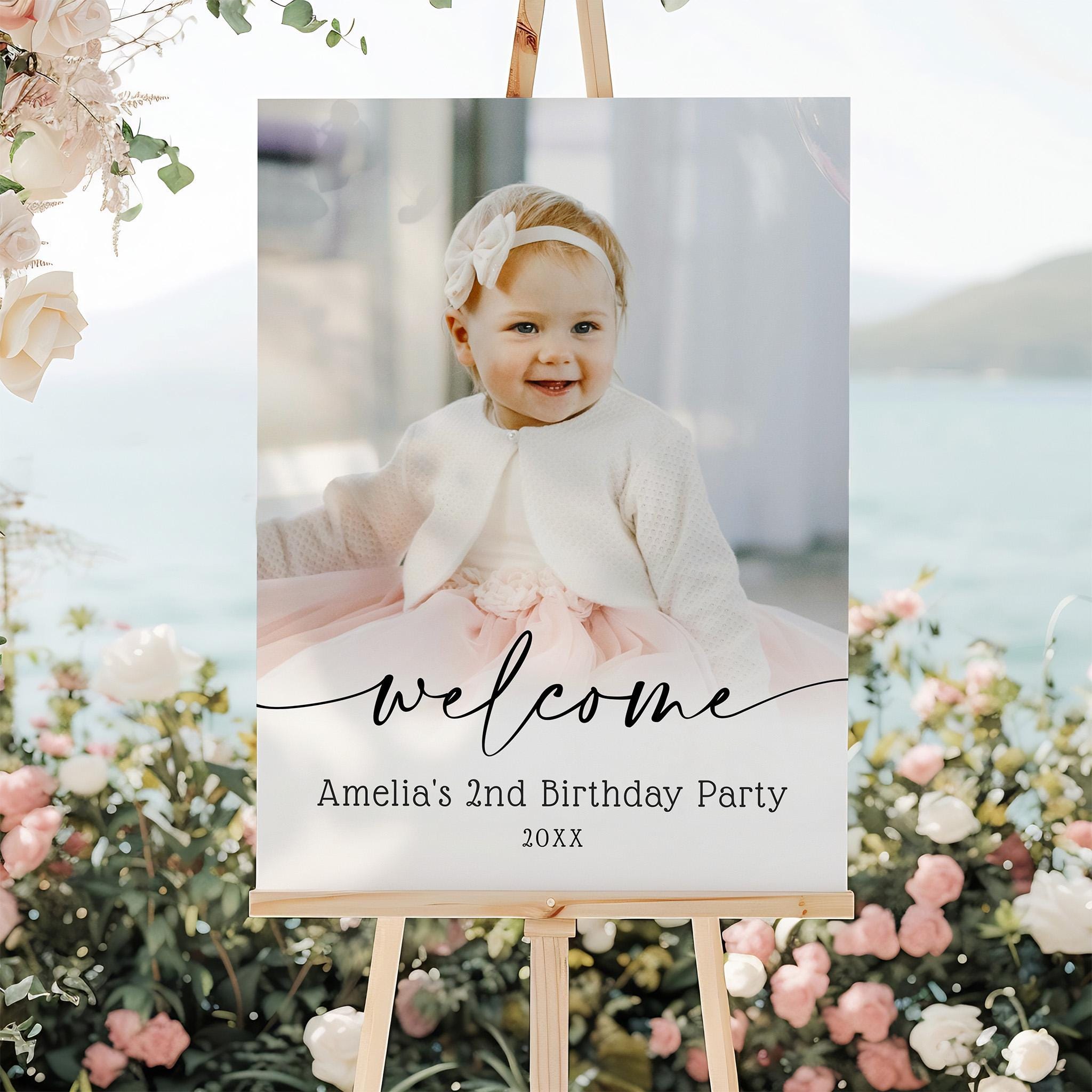 Editable Birthday Party Welcome Sign With Photo (any Event) Digital ...