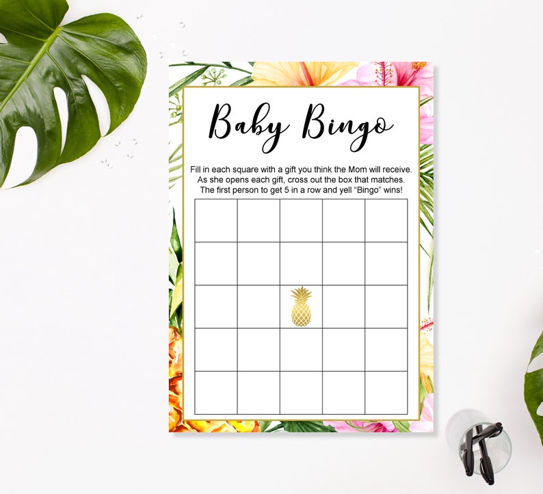 Hawaiian Luau Baby Shower Games Package Instant Download C74 Games Bundle Tropical Baby Shower Games Printable