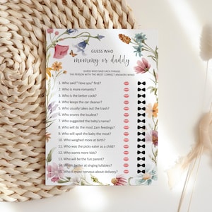 Bearbeitbares Wildblumen-Babyparty-Spielepaket, Floral-Baby in Bloom druckbare Corjl-Vorlage 0123 Bild 2