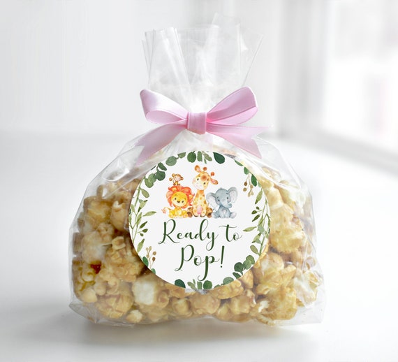 Jungle Theme Baby Shower - Thanks for Popping By - Popcorn Favors – Pop  Central Popcorn