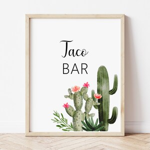Cactus Taco Bar Sign – Fiesta Mexican Themed Party Printable 0149
