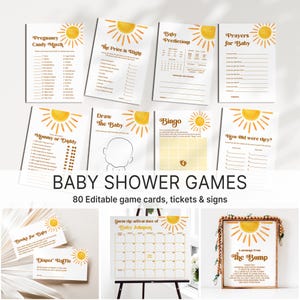 Custom Here Comes The Son Baby Shower Invitation - Retro Boho Sunshine Printable 0118 image 8