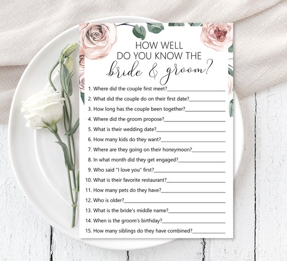 How Well Do You Know The Bride & Groom Boho Bridal Shower Game ...