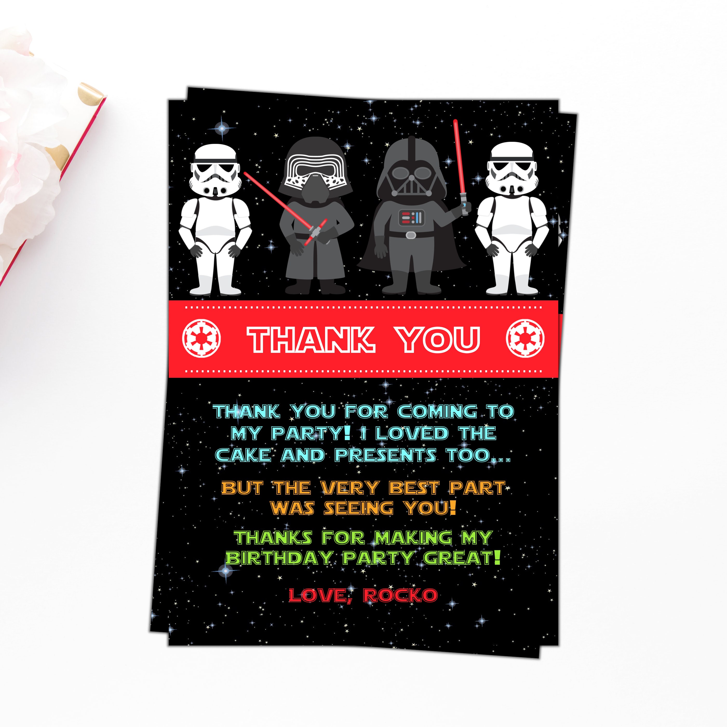 Star wars Thank You Cards Star Wars Thank You Cards Etsy