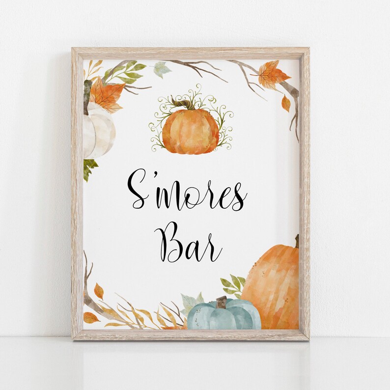 S'mores Bar Sign Printable Fall Party S'more Station - Etsy