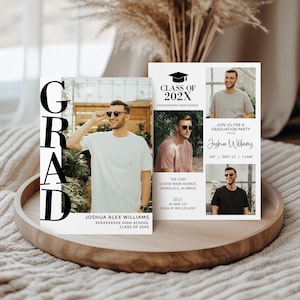 Editable Graduation Announcement Class of 2026 Bold Modern Graduation Photo Card Grad Invitation Template Corjl 0143 image 2