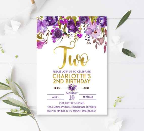 purple-gold-birthday-invitation-girl-2nd-birthday-floral-birthday
