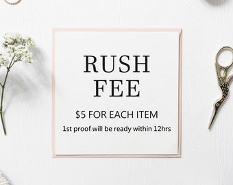 Rush Service Fee - For 1 Item