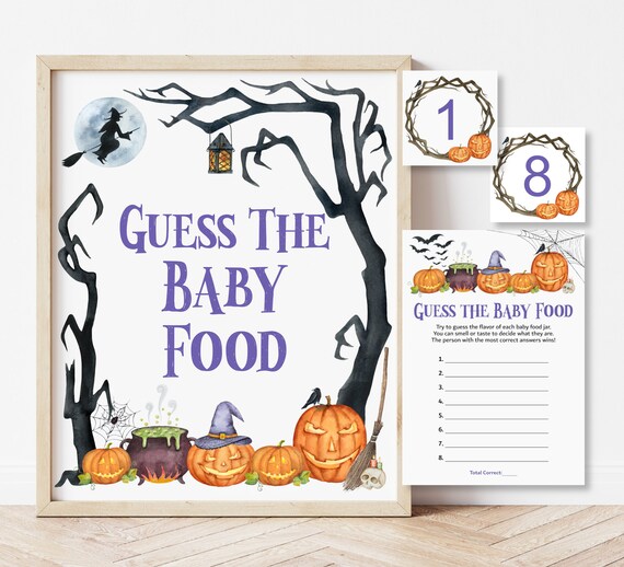 Halloween Guess The Baby Food Game Halloween Baby Shower Game Spooky Halloween Witch Baby Shower Games Printable Instant Download C9 Il_570xn