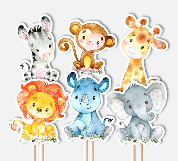 PRINTABLE Jungle Animals Centerpieces Safari Birthday Wild One Baby 