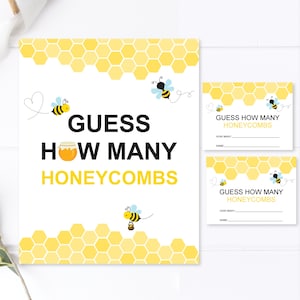 Guess How Many Honeycombs Game Bumble Bee Baby Shower Game Printable ...