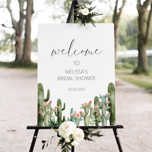 CUSTOM Kaktus Sukkulente Willkommensschild Willkommens-Poster Boho Greenery Fiesta Brautparty Baby-Dusche-Dekor druckbares Zeichen A10 B94 C92