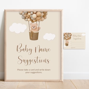 Bär Baby Namensvorschlag Spiel Teddybär Babyparty Wir können warten Babypartyspiel Druckbar Neutral Braunbär NICHT Bearbeitbar C14