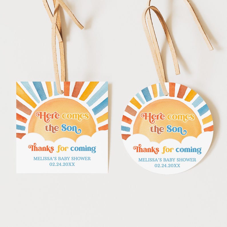 Editable Here Comes the Son Baby Shower Invitation, Boy Boho Sunshine Baby Shower Invite Printable Template, Corjl 0160 image 17