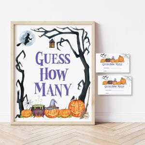 Halloween Guess How Many Game Halloween Baby Shower Game Bridal Shower Game Spooky Halloween Party Games Printable NOT Editable  0126