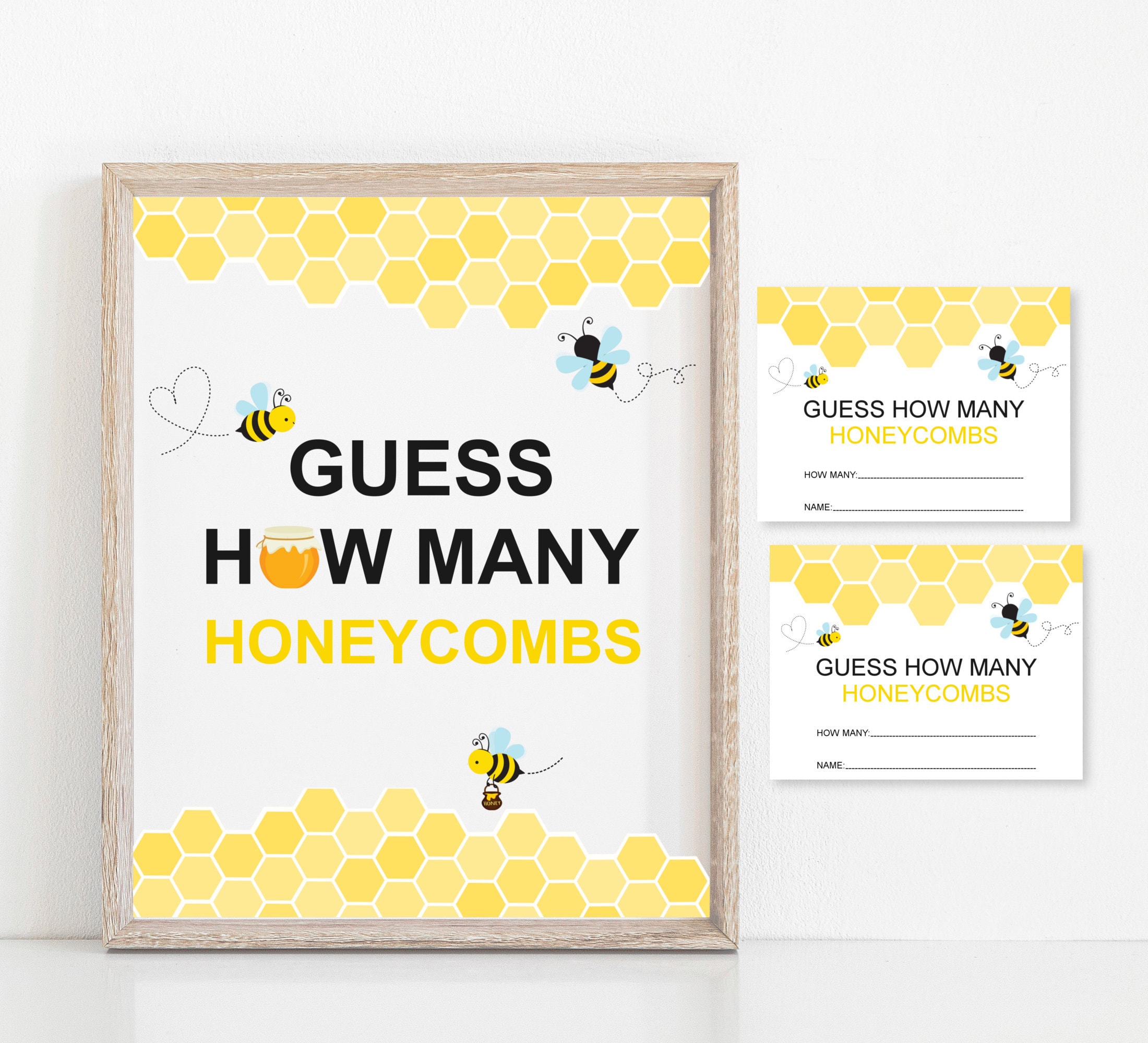 Guess How Many Game Bumble Bee Baby Shower Game Etsy Canada