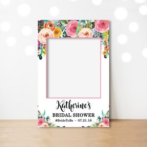 Bridal Shower Photo Prop Bridal Shower Photo Booth Frame Wildflower Bridal Shower Selfie Frame Custom Printable Digital File B14 C17