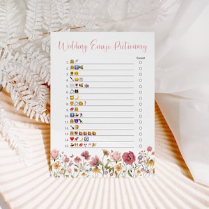 Wildflower Bridal Shower Emoji Pictionary Game Floral Bridal Shower Garden Tea Party Bridal Shower Game Printable NOT Editable 0123