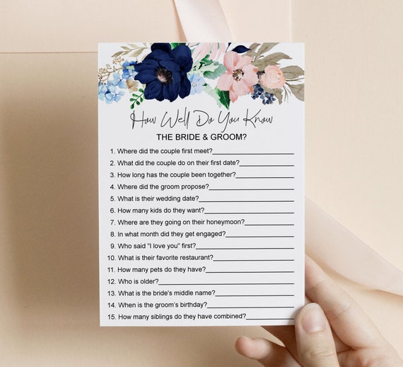 How Well Do You Know The Bride And Groom Game Bridal Shower Etsy