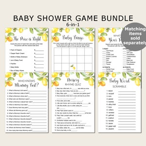 The Price is Right Game Lemon Baby Shower Game Citrus Lemon Theme Gender Neutral Baby Shower Printable Game NOT Editable C5 image 2