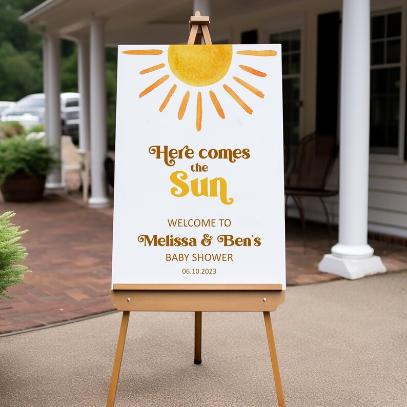 Sunshine Favors Please Take One Sign | Here Comes The Sun Birthday Baby Shower Favor Table Printable Sign PDF, 0118 image 8