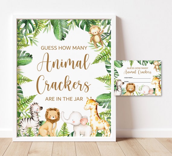 Guess How Many Animal Crackers Game Jungle Baby Shower Jungle Animals Safari Baby Shower Game Printable Instant Download C94 Il_570xn