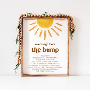 Sun Baby Shower Message From The Bump Sign Here Comes The Sun You are My Sonshine Boho Baby Shower Sign Printable NOT Editable 0118